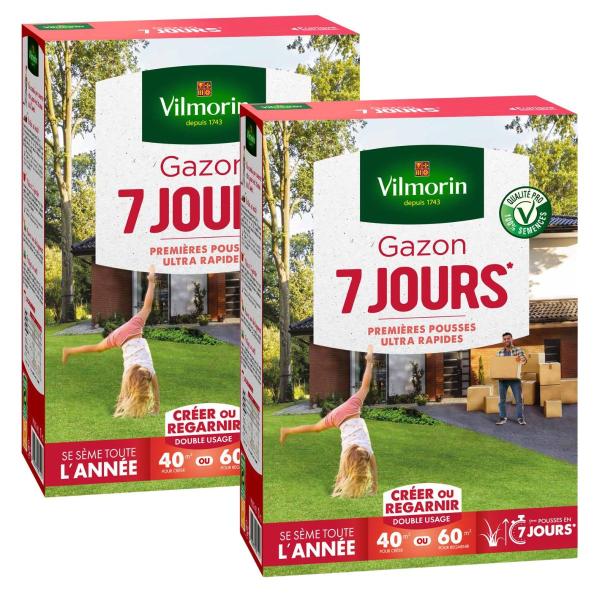 7 jours, pousse rapide - Gazon 7 jours - 1 kg (x2) - face recto